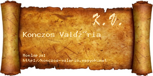 Konczos Valéria névjegykártya